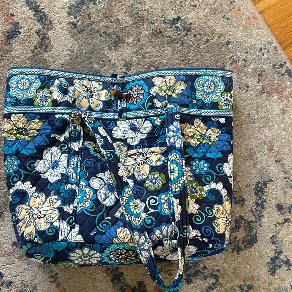 Vera Bradley Floral Tote - Blue and Green
